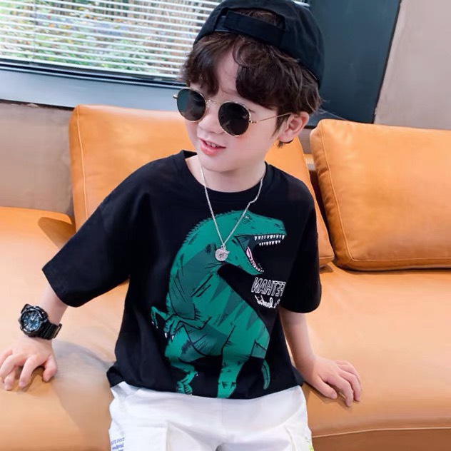Áo thun khủng long xanh cho bé trai
