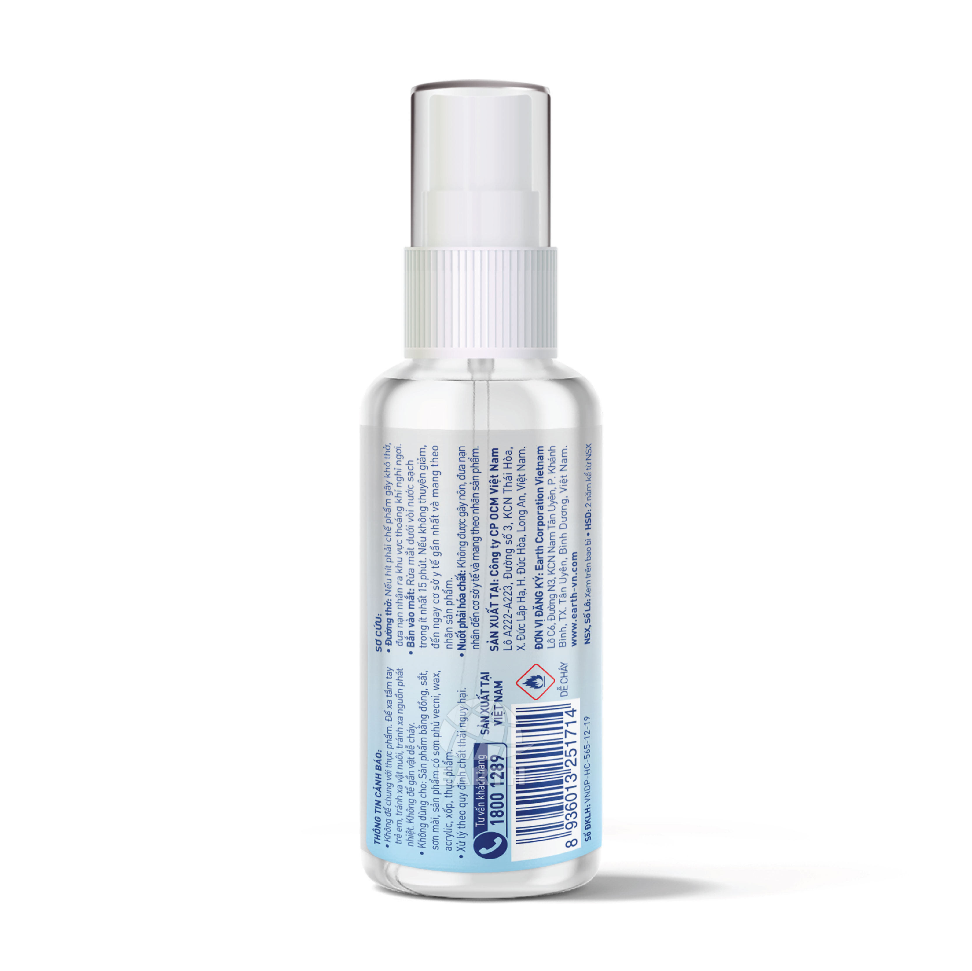 Chai xịt diệt khuẩn Natuearth 60ml ml (chai dạngj bỏ túi tiện dụng)