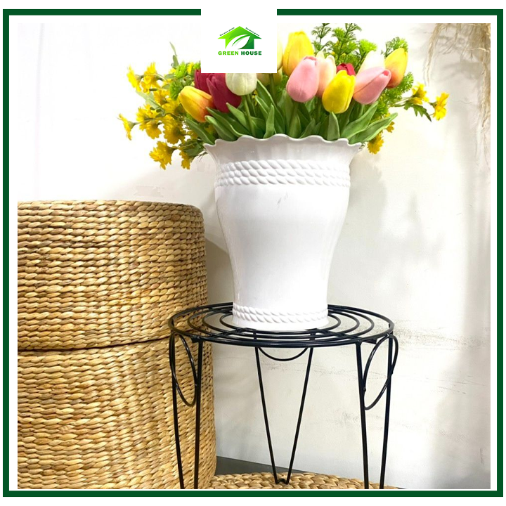 Combo 3 Chậu hoa lục bình nhựa trắng 21cm