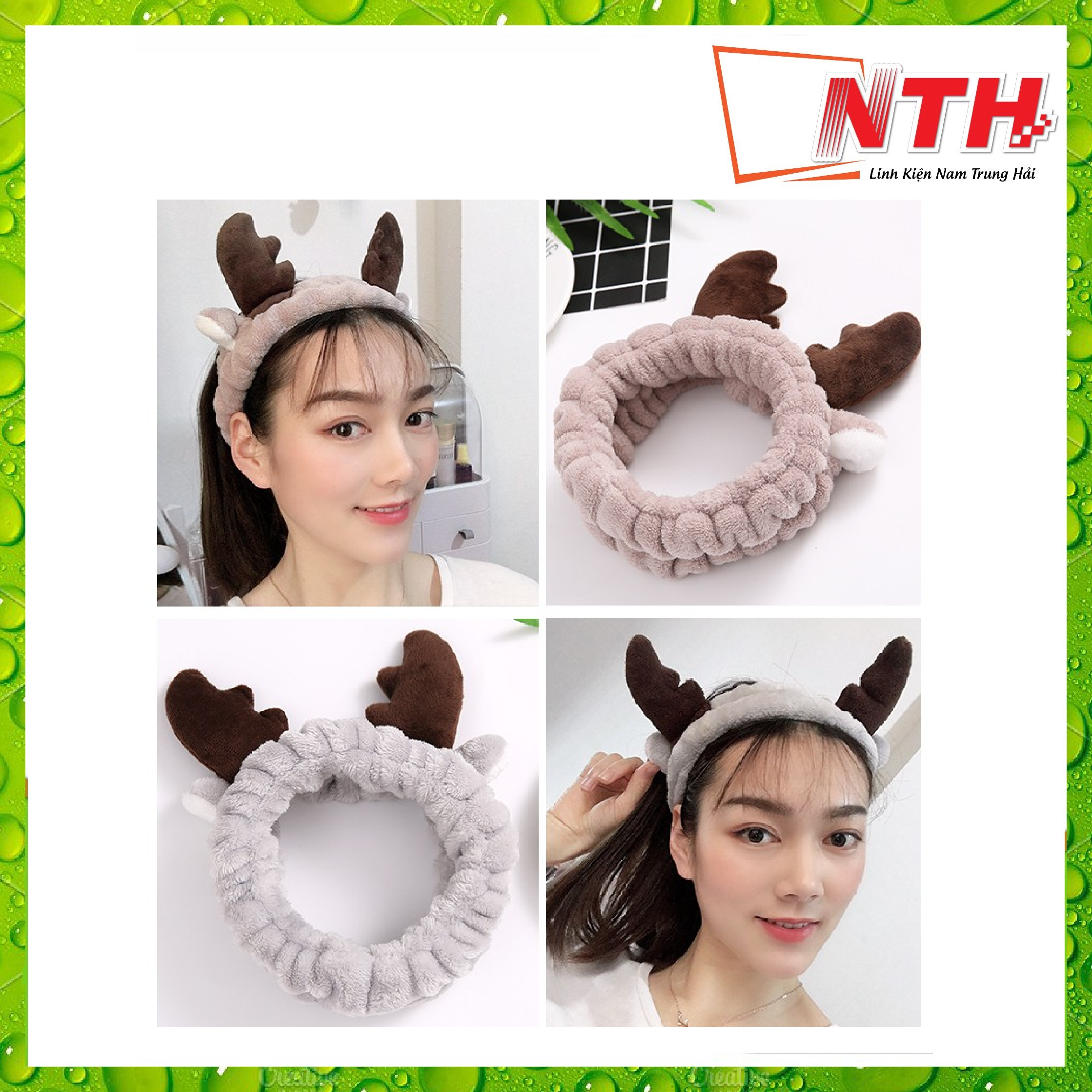 Băng đô sừng hươu 3d vải nhung siêu ute