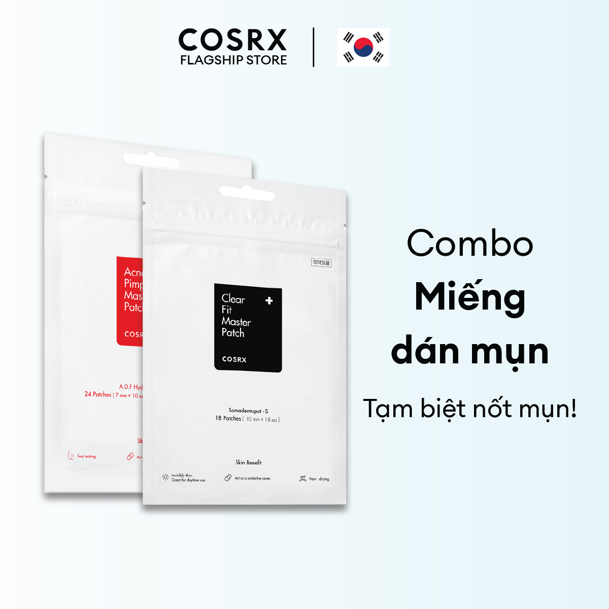Combo 2 Miếng Dán Mụn Clear Fit + Pimple Master Patch 24 miếng