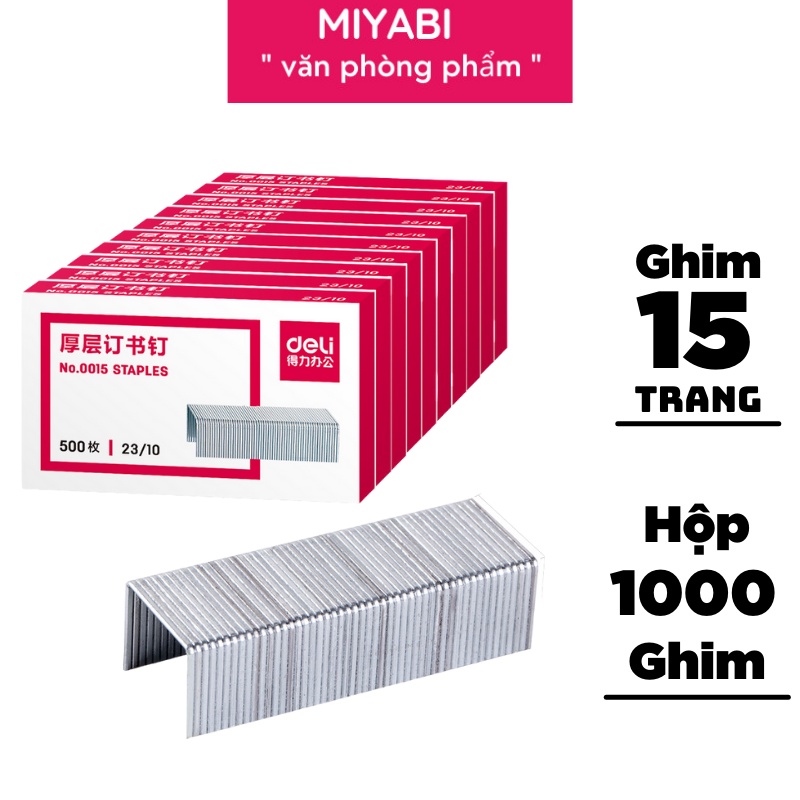 Ghim #10 deli - kim bấm số 10 1000 cái/hộp dùng cho văn phòng, giá rẻ- 1 hộp e0010n