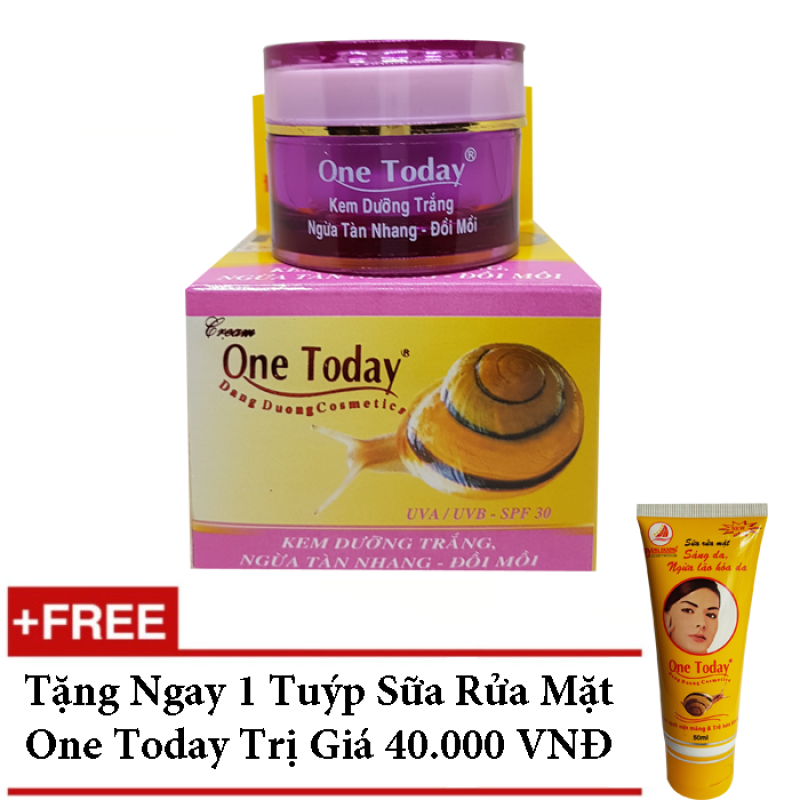 KEM DƯỠNG TRẮNG NGỪA TÀN NHANG ĐỒI MỒI ONE TODAY 8G - 9G + TẶNG SỮA RỬA MẶT ONE TODAY giá rẻ