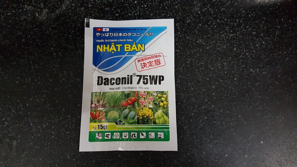 [HCM]Thuốc trừ bệnh thán thư đóm vàng lá daconil 75wp (gói 15gr) nhật bản.