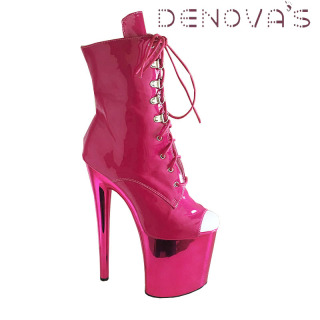 Denova s Women s Patent Very High Heel Big Size Pole Dancing Mid-Calf Show Boot thumbnail
