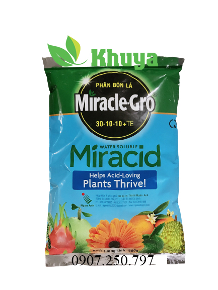 Phân bón lá Miracid 30-10-10 gói 500gr Tăng diệp lục Ngừa vàng lá