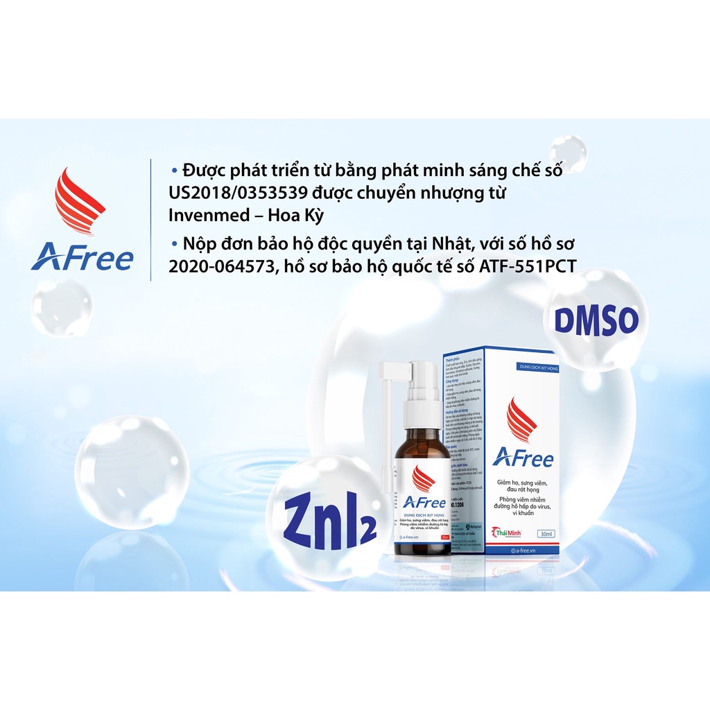 Xịt họng AFree Thái Minh (Chai 30ml) [vfree, afee, vfee, betadine, thảo dược]