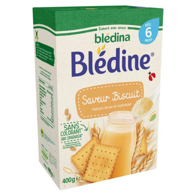 Bột pha sữa Bledina 6M vị bích quy 400g - Pháp
