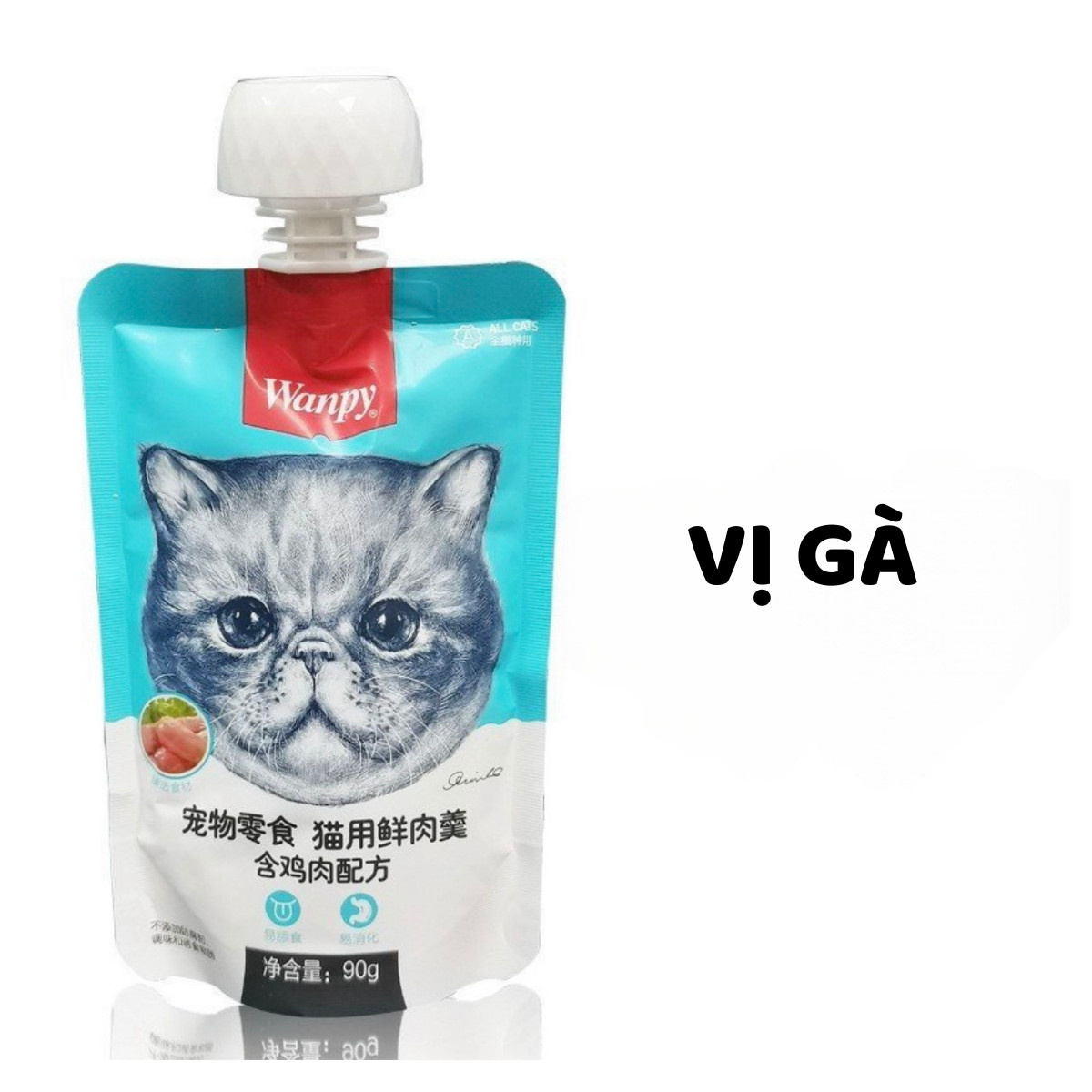 SÚP THƯỞNG WANPY NẮP VẶN CHO MÈO 90GRAM SÁNH MỊN THƠM NGON