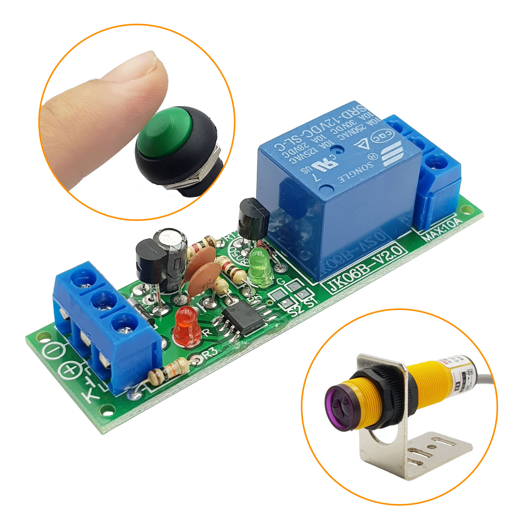 Module kích hoạt relay bằng nút nhấn, cảm biến JK06B-V2.0