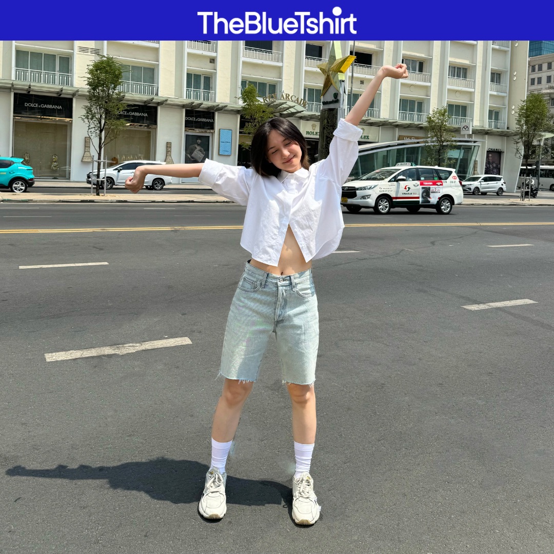 TheBLueTshirt - Quần Short Jeans  Nữ - Rolling In Short - Blue Wash