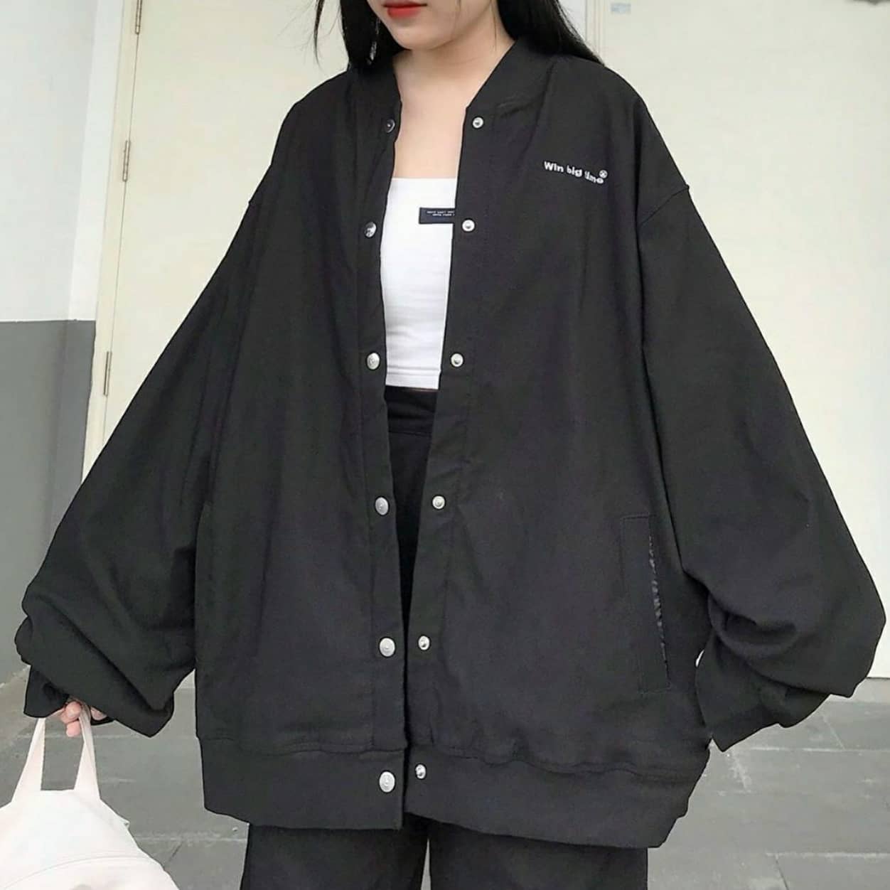 [HCM]Áo Khoác Kaki WIN BIG TIME Jacket (Đen Be)