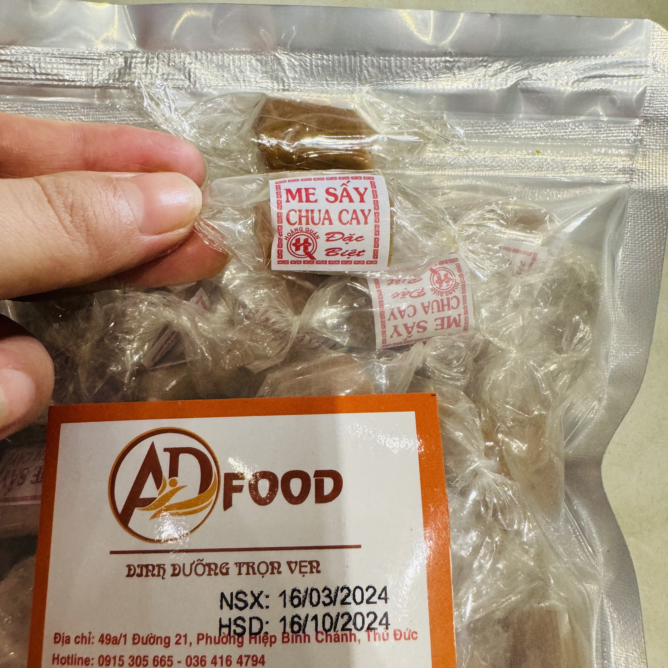 gói kẹo me sấy chua cay 100g
