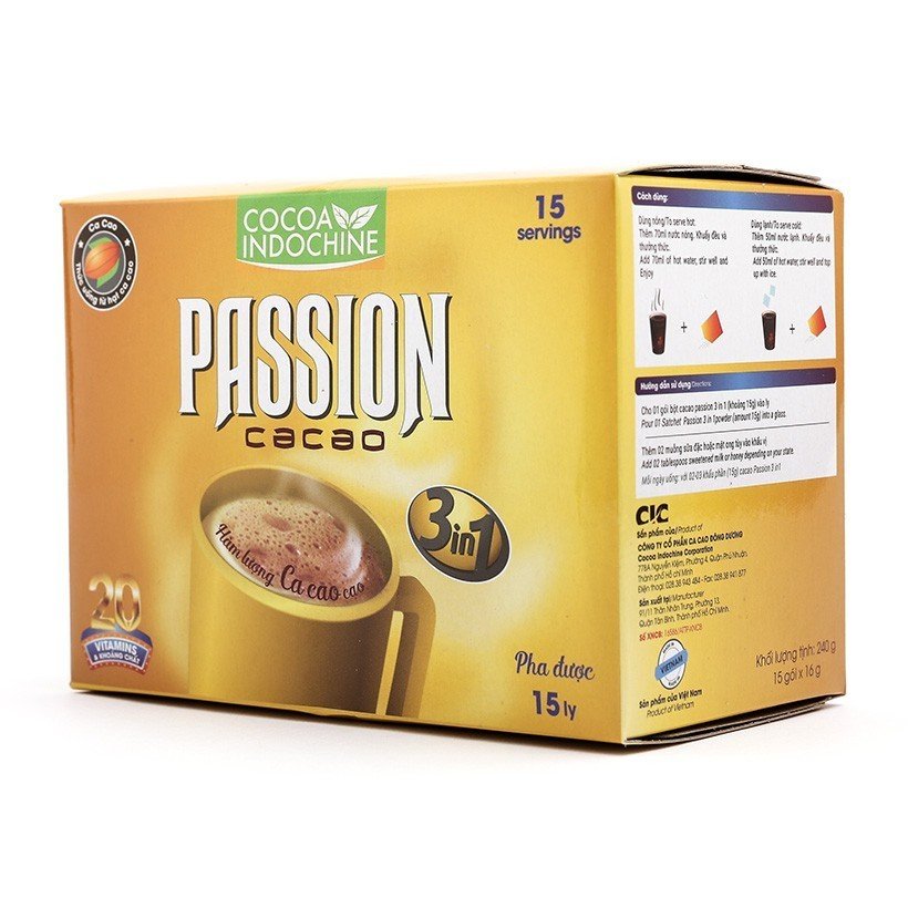 Cacao Passion  3 in 1 (15 gói x 16g)