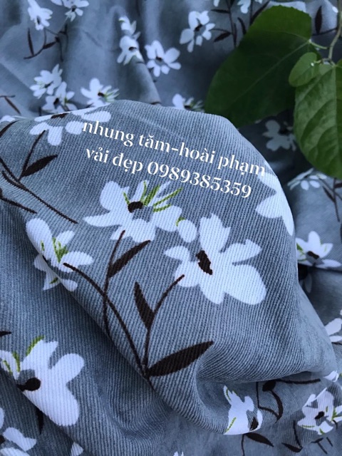 vải nhung tăm hoa lily