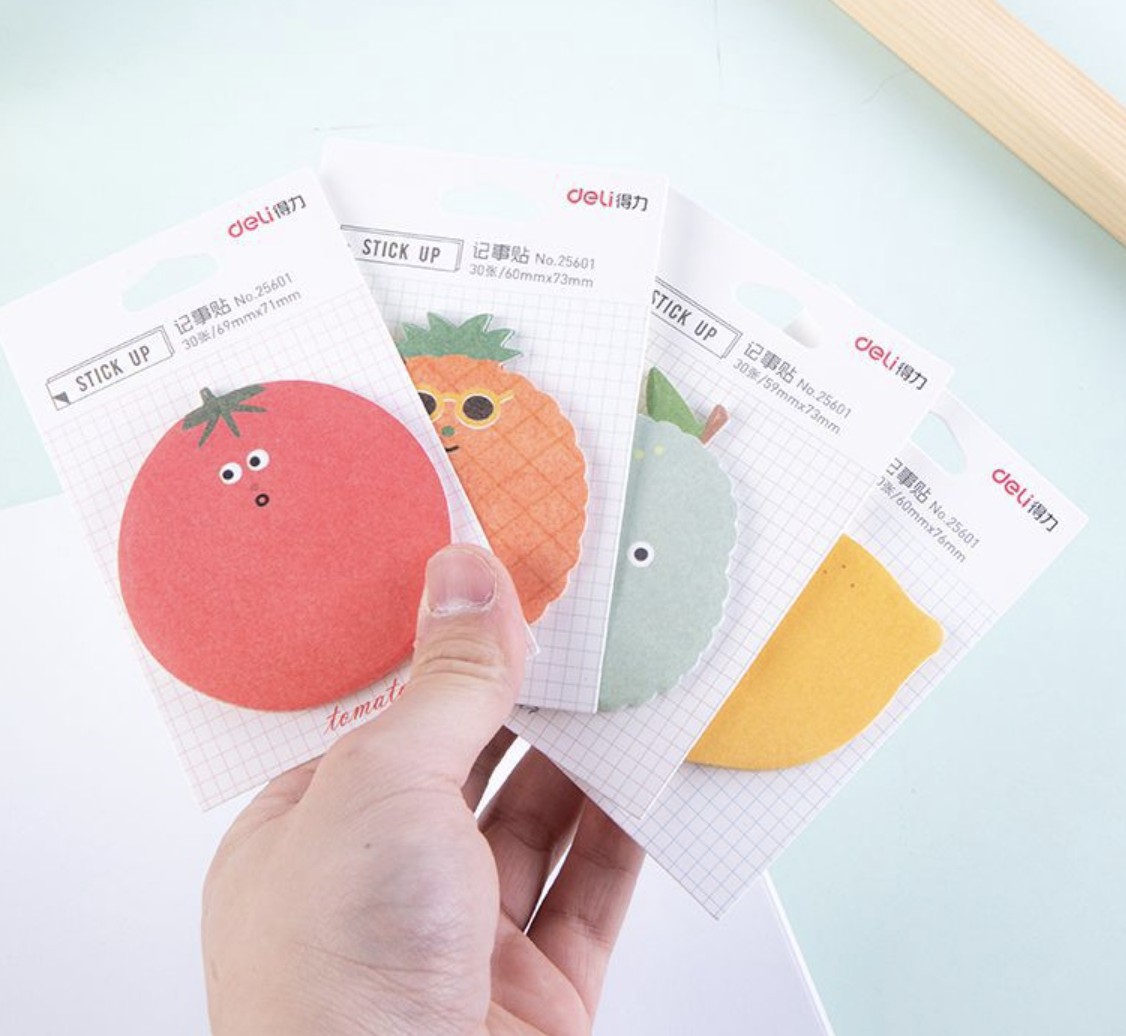 Giấy Note Ghi Chú Hoa Quả Deli Nhà Cam