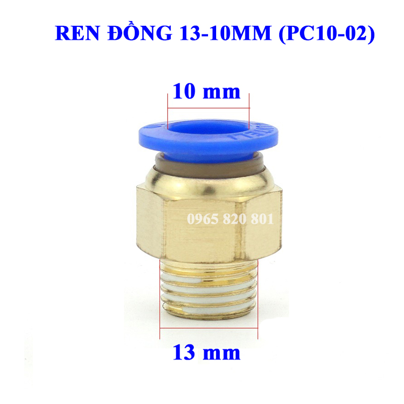 Ốc ren ngoài 13 ra ống 6/8/10/12mm