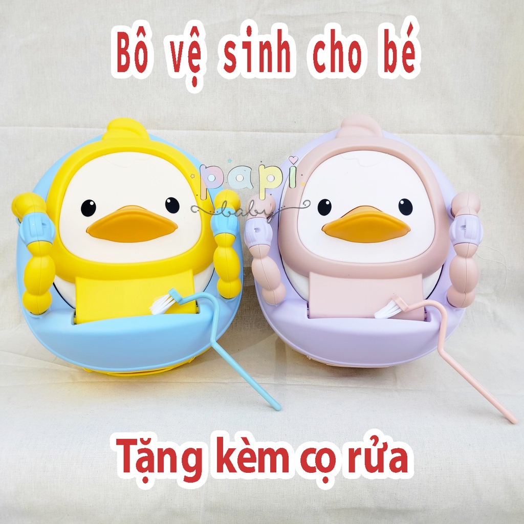 [TẶNG CỌ RỬA ] Bô vệ sinh cho bé con vịt CÓ TAY VỊN