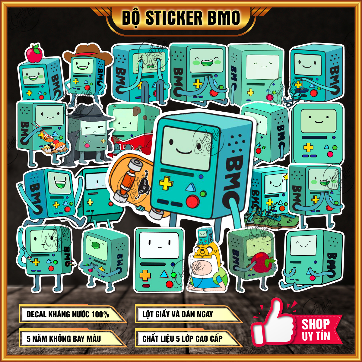 Bộ 100 hình dán sticker BMO biểu cảm dễ thương