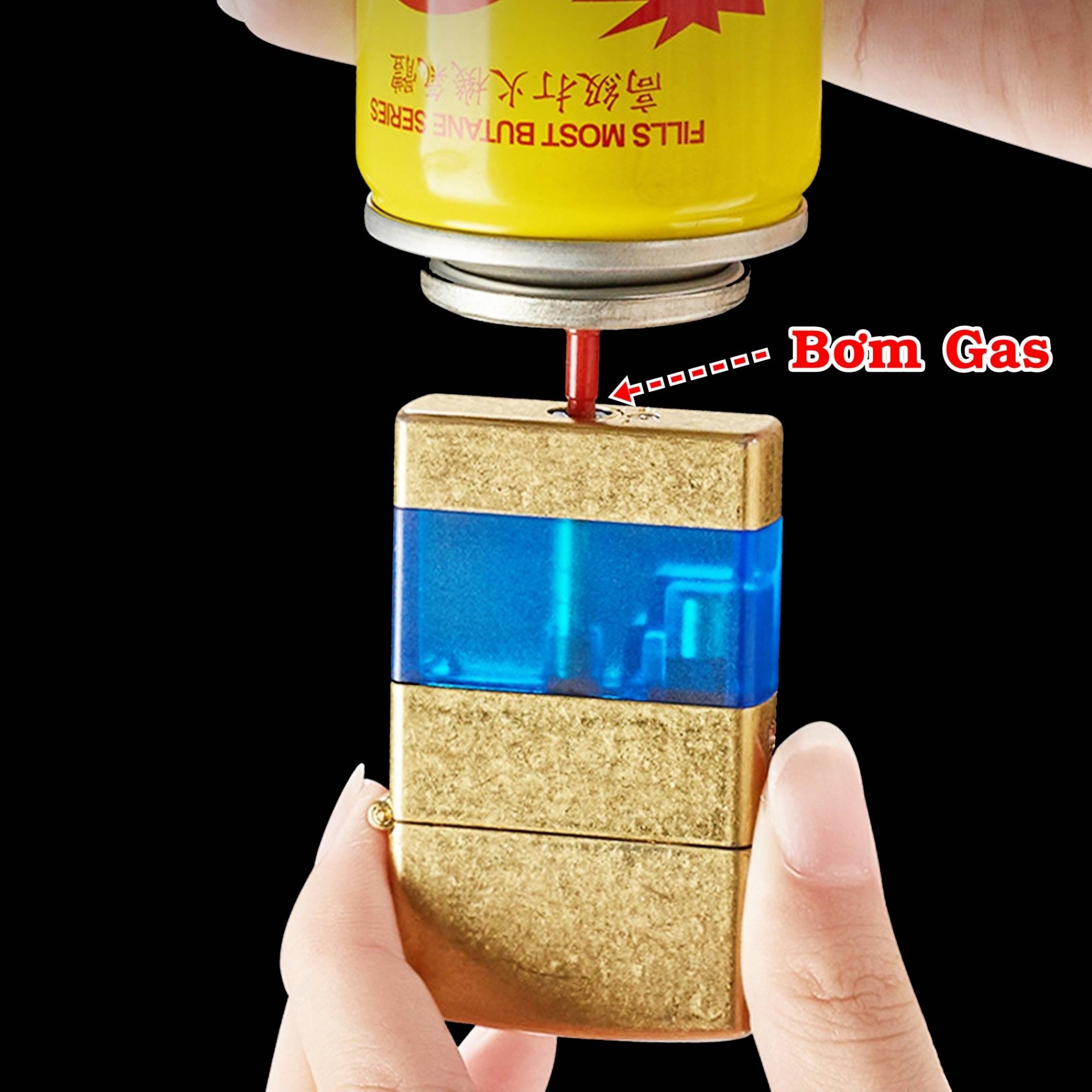 Bật lửa ziipo lửa khè - gas lộ thiên (đồng cổ, vàng cổ, bạc cổ) (có hộp) - (xài gas)