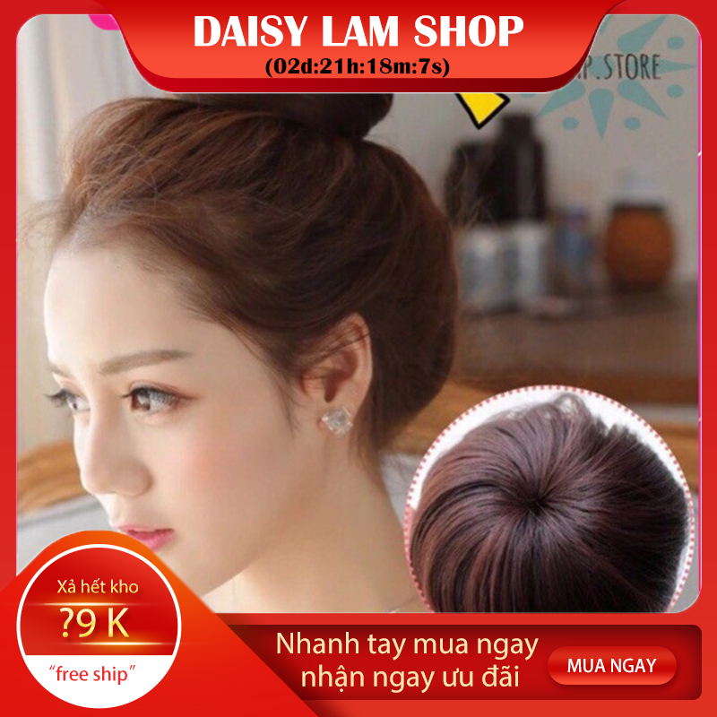[HCM]TÓC GIẢ BÚI TRÒN DÂY RÚT B001