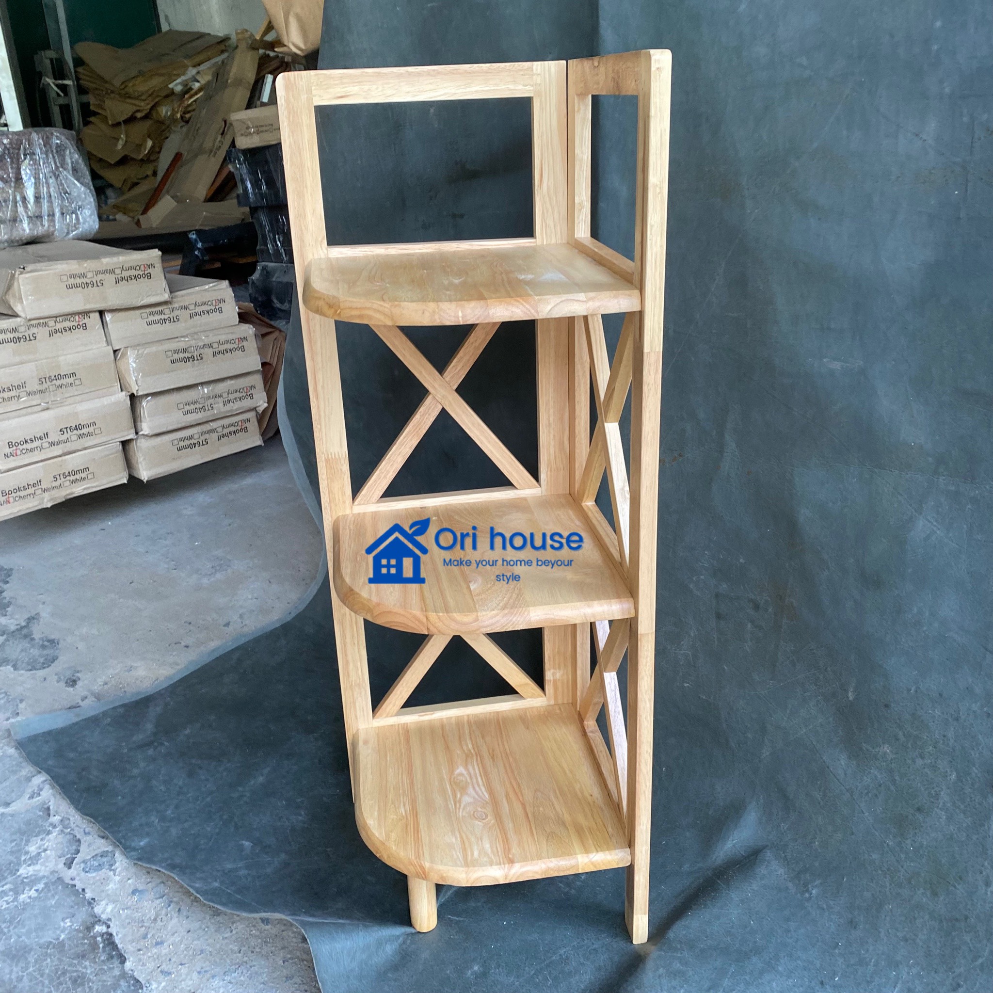 Kệ góc gỗ 3 tầng cao 95 cm - hàng lắp ráp
