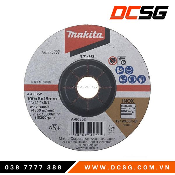 Đá mài inox 100x16x6.0mm makita a-80852