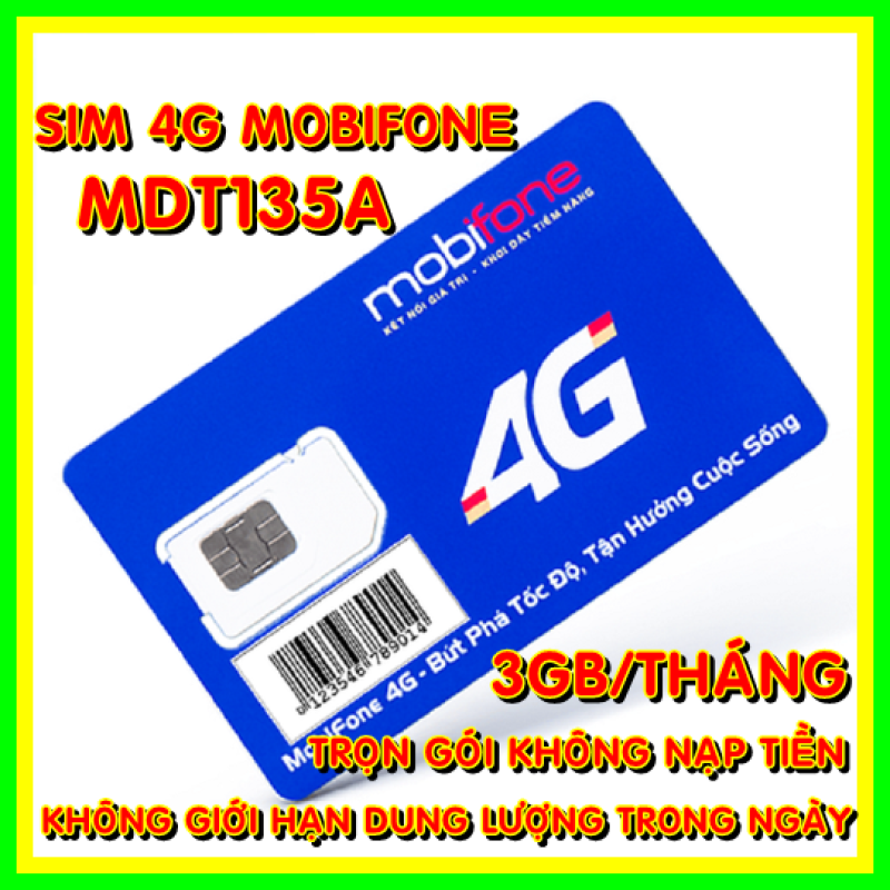 Sim 4G Mobifone MDT135A trọn gói không nạp tiền (Mạnh như sim 4G Viettel và sim 4G Vina) - Sim 4G Mobi - Shop Sim Giá Rẻ