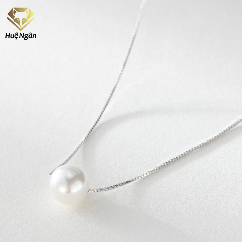 Bộ dây chuyền liền mặt trang sức bạc Ý S925 Bạc Xinh - Dây 1 tầng ngọc trai PP1204 ZH