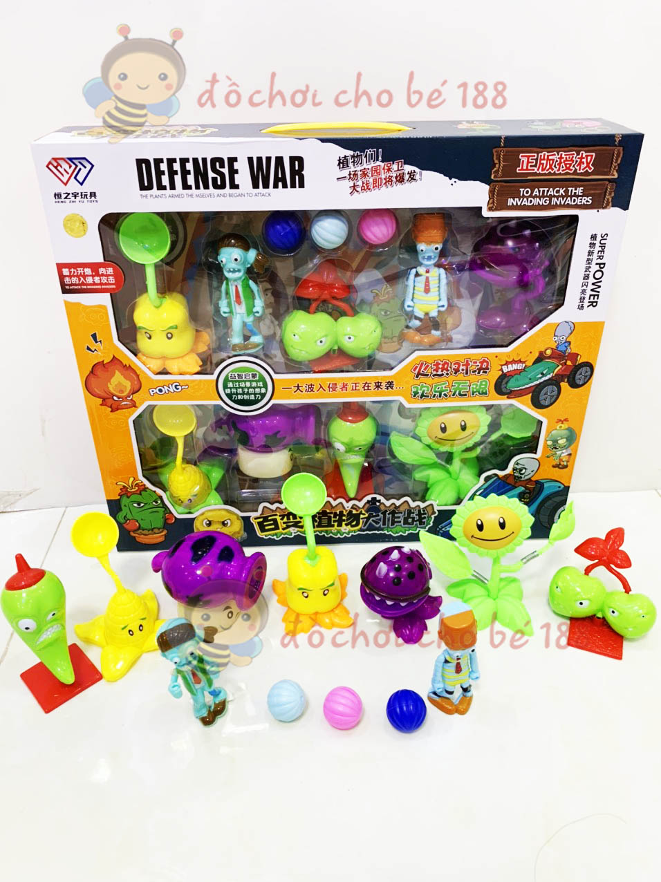 Bộ đồ chơi Plantz vs Zombie hoa quả nổi giận nhiều nhân vật