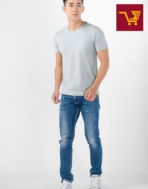 [XẢ KHO BÁN LỖ] áo thun nam cổ tròn màu xám