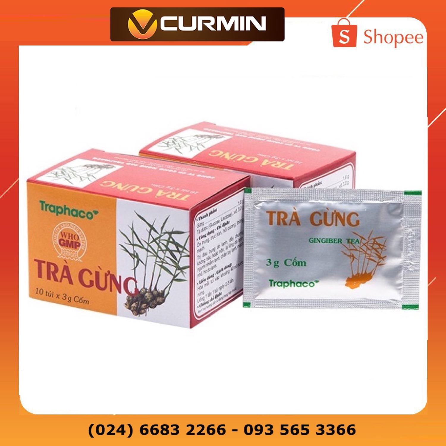 Trà gừng Traphaco 10 túi (Chính hãng)