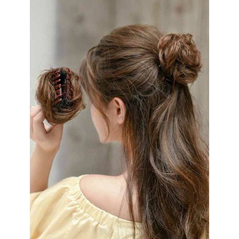 [ hàng hót, bao đẹp ] tóc giả nữ búi gấp mini, tóc bối kẹp, tóc búi giả