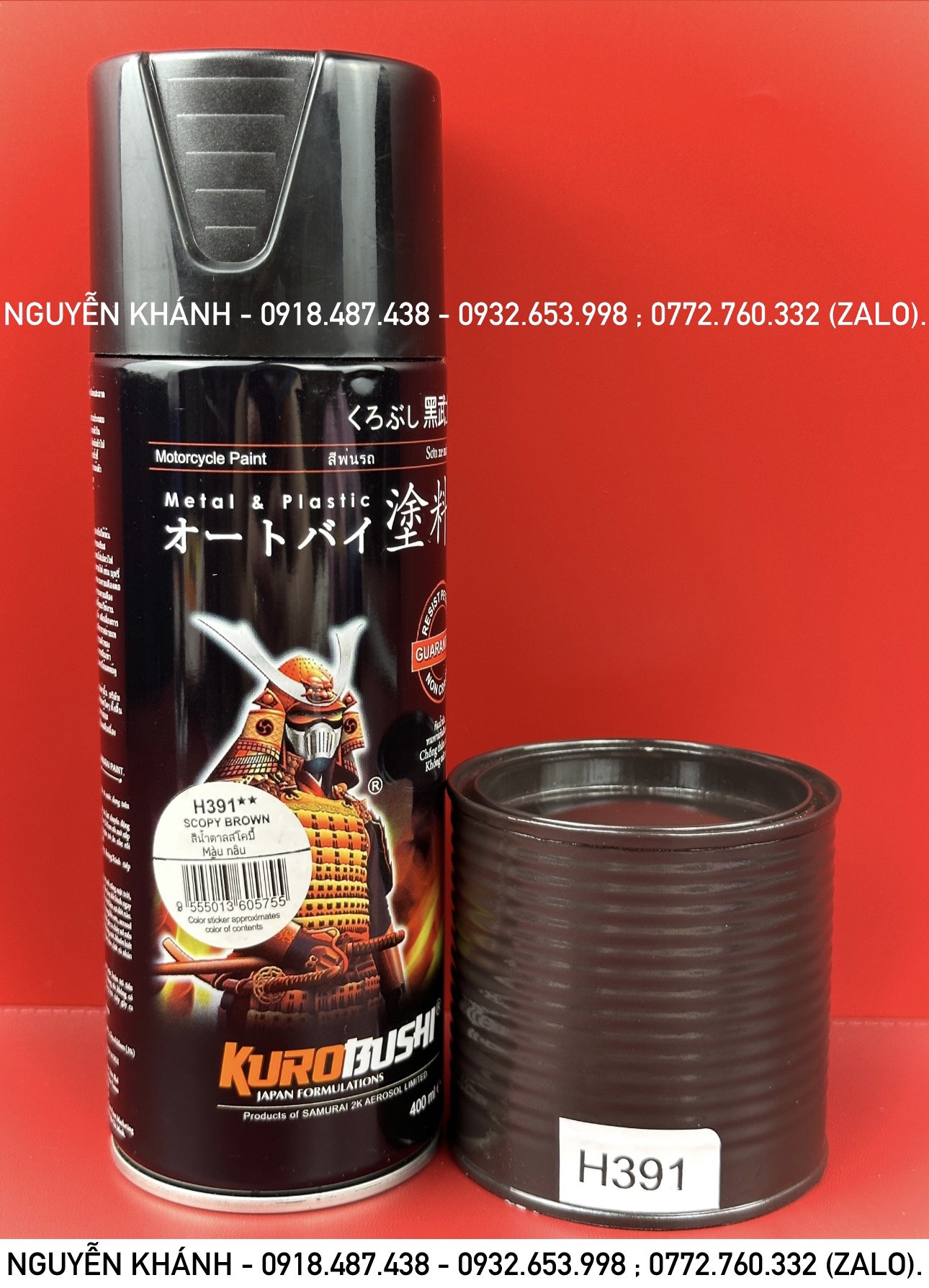 H391- sơn xịt samurai màu nâu hạt dẻ