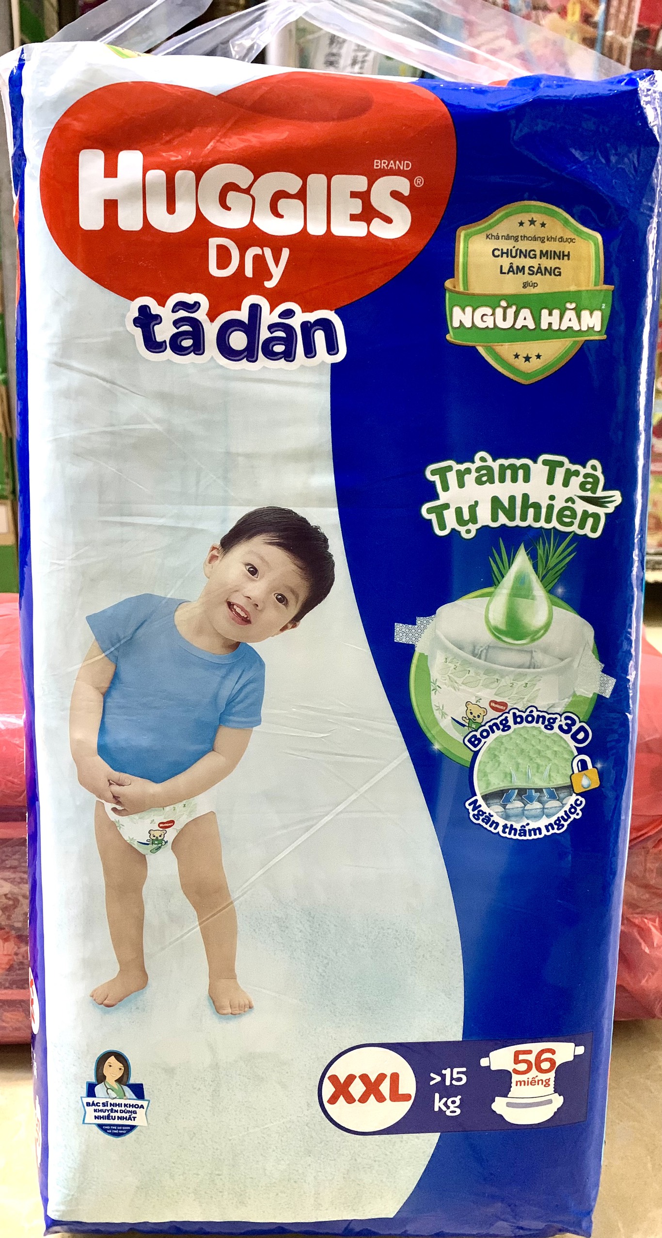 Tã Dán Huggies Tràm Trà Size XXL 56 miếng - Trên 14kg