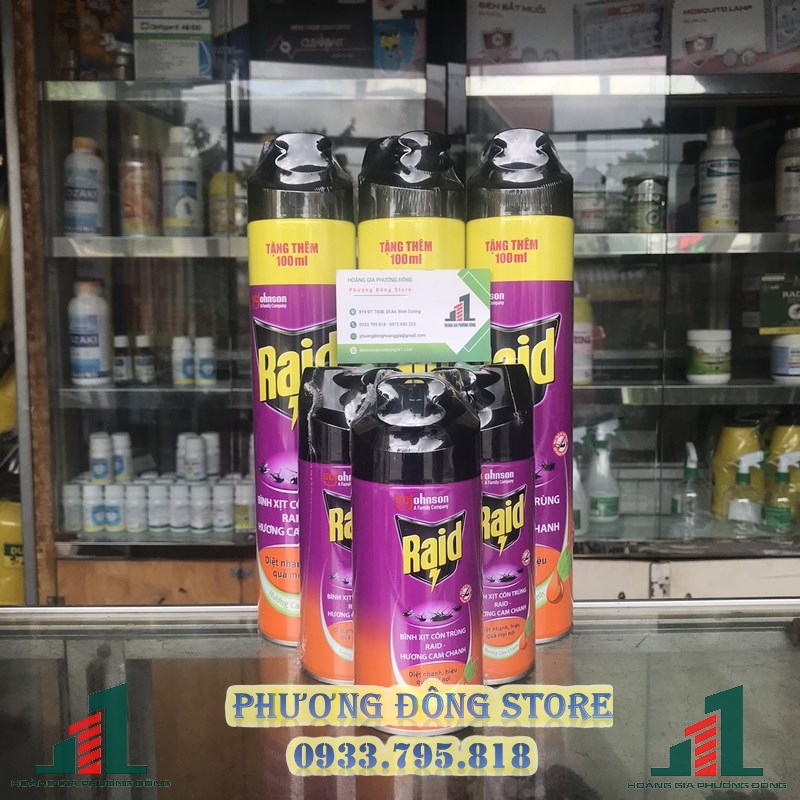 Bình xịt muỗi, côn trùng Raid (600ml - 700ml)