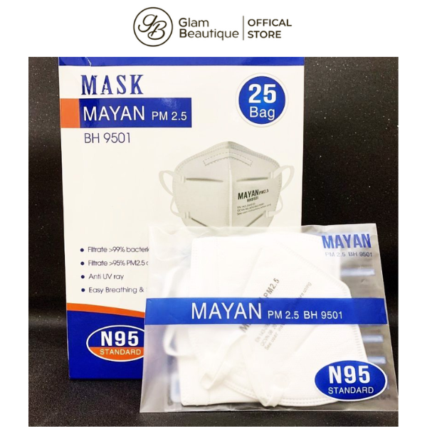 Khẩu trang mayan pm2.5 n95 2 cái glam beautique
