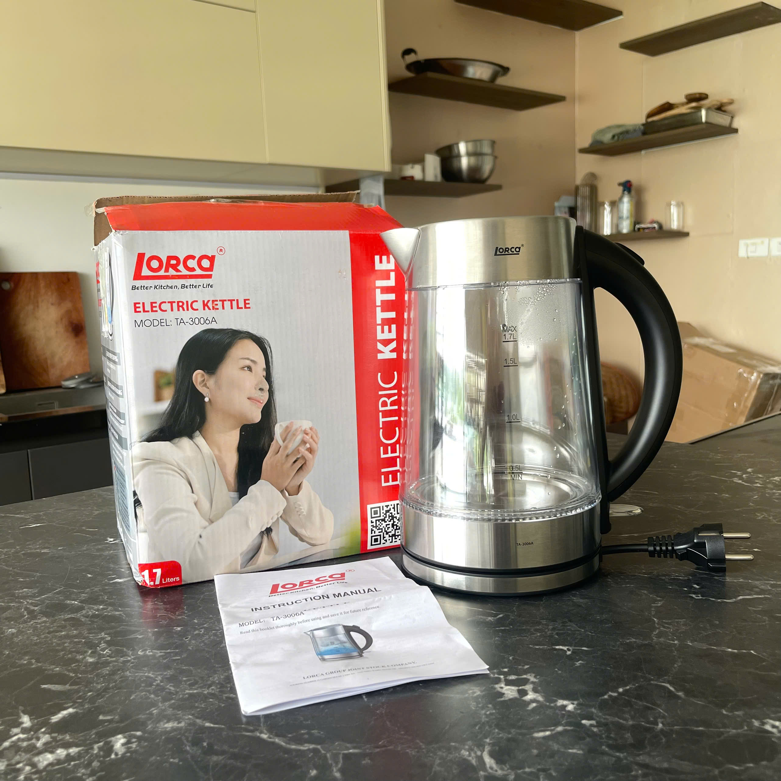 Ấm Đun Siêu Tốc LORCA TA 3006A 1,7 lít nấu nhanh, tiết kiệm điện, an toàn phù hợp với gia đình | Lazada.vn