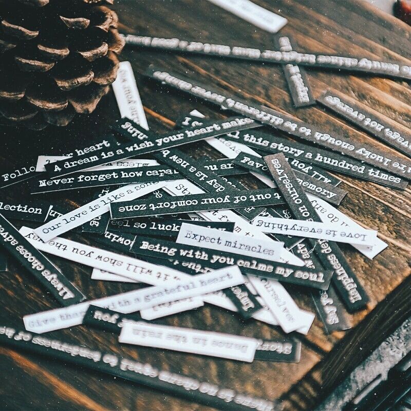 Krisna.room ♡ Set sticker Quotes (sticker chữ) tiếng anh vintaged trang trí sổ