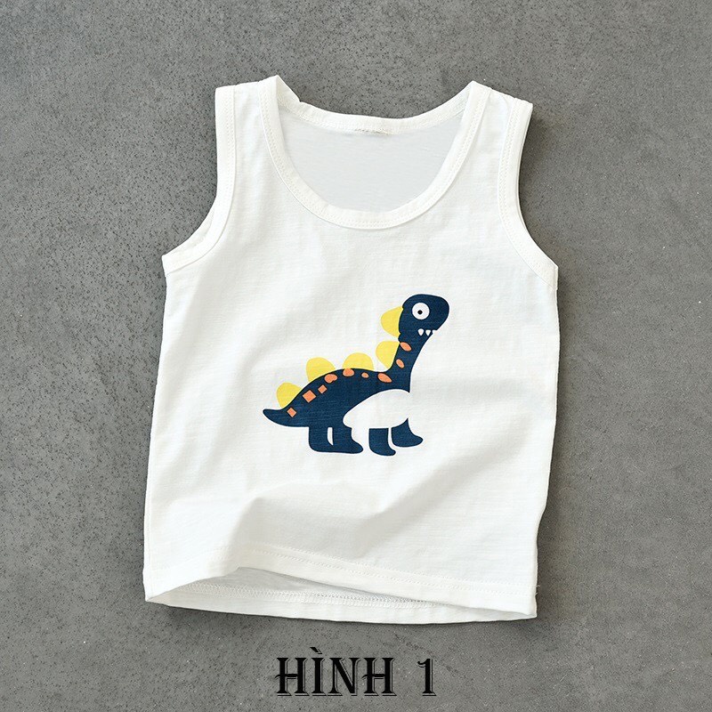 COMBO 5 Áo thun ba lỗ cotton xược in hình mịn mát cho bé
