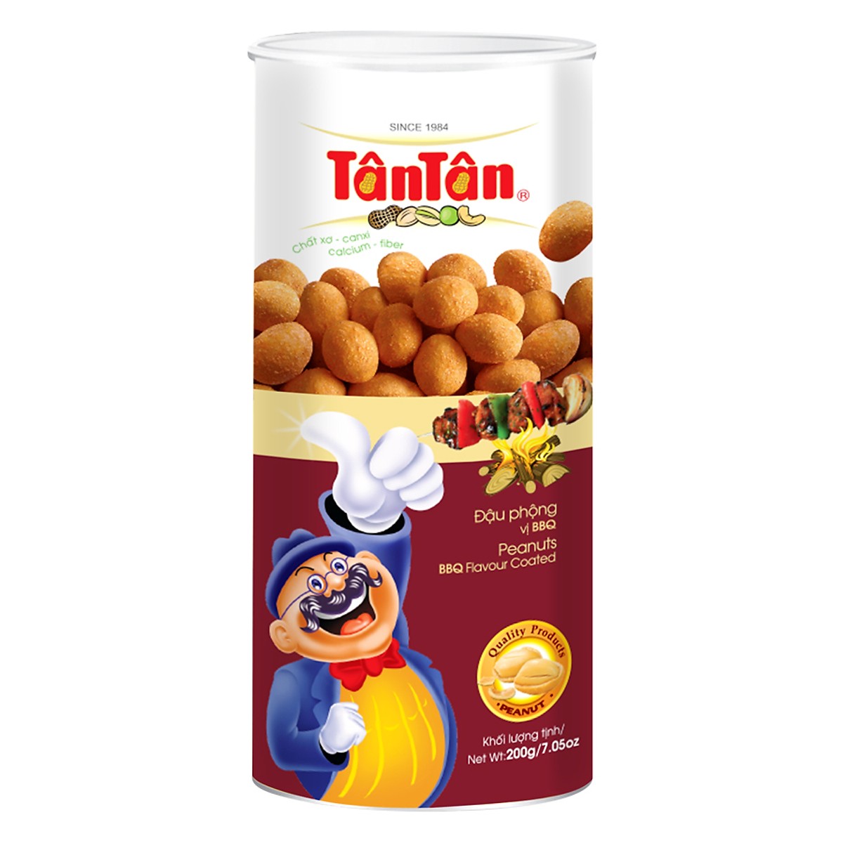 Combo 4 lon Đậu phộng vị BBQ Tân Tân 200g