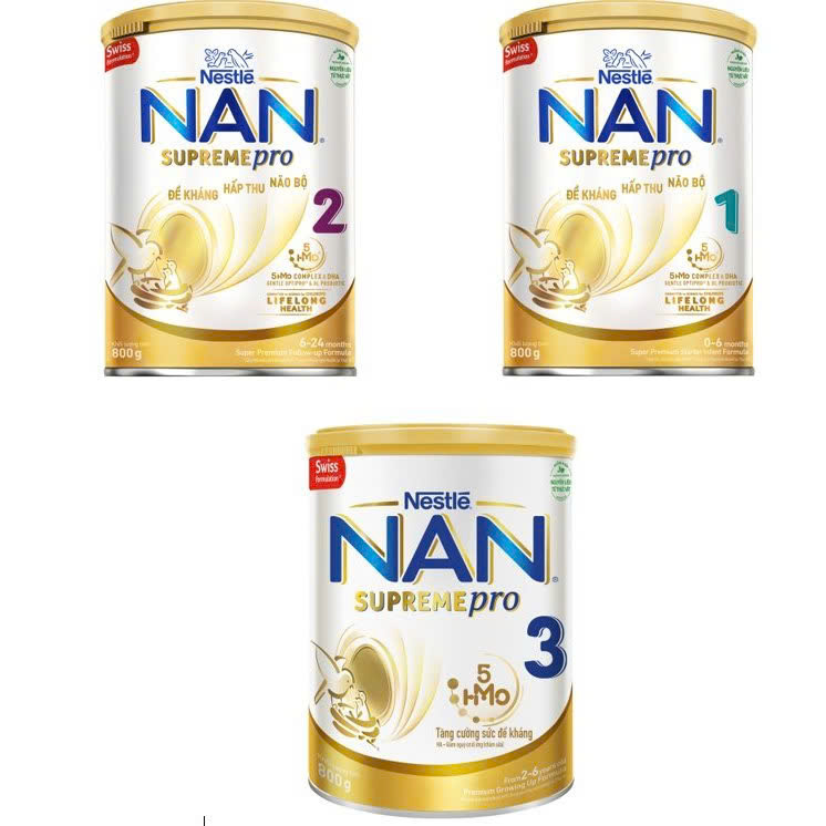 DATE 2025-Sữa bột NAN Supremepro 1/2/3 Lon 800g
