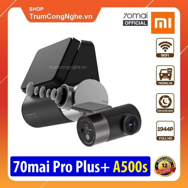 Camera hành trình ô tô 70Mai A500s quay Trước và Sau Siêu Nét - 70mai Dash Cam Pro Plus+ A500s Rear Cam Set 1944P