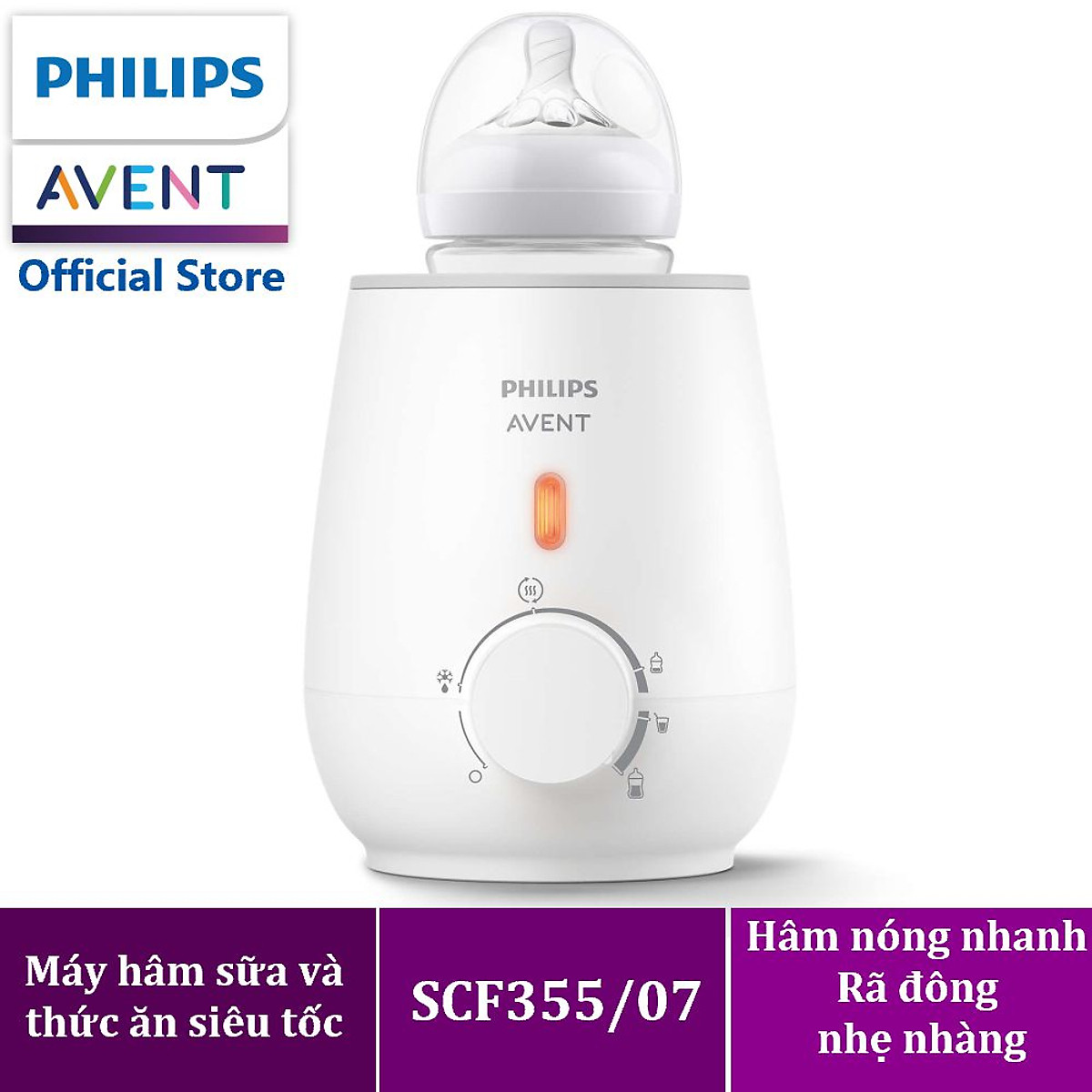 [Bảo Hành 24 Tháng Chính Hãng] Máy Hâm sữa & thức ăn siêu tốc Philips Avent 355/09