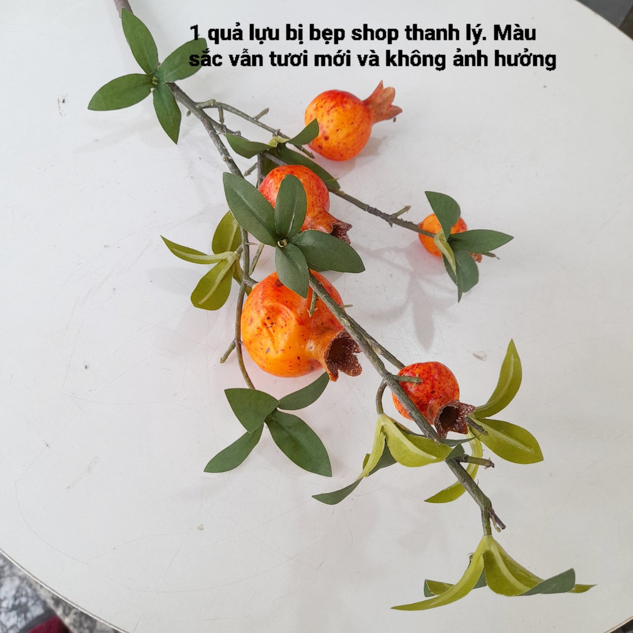 Cành lựu Phú Quý thân mốc giống thật trang trí/Cây giả