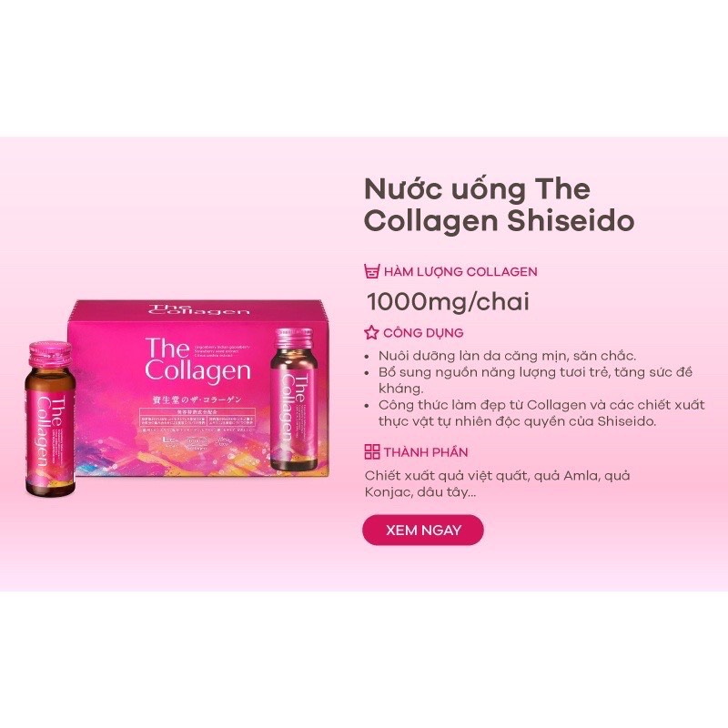 Nước Uống Đẹp Da THE COLLAGEN SHISEIDO (Hộp 10 chai x 50 ml)