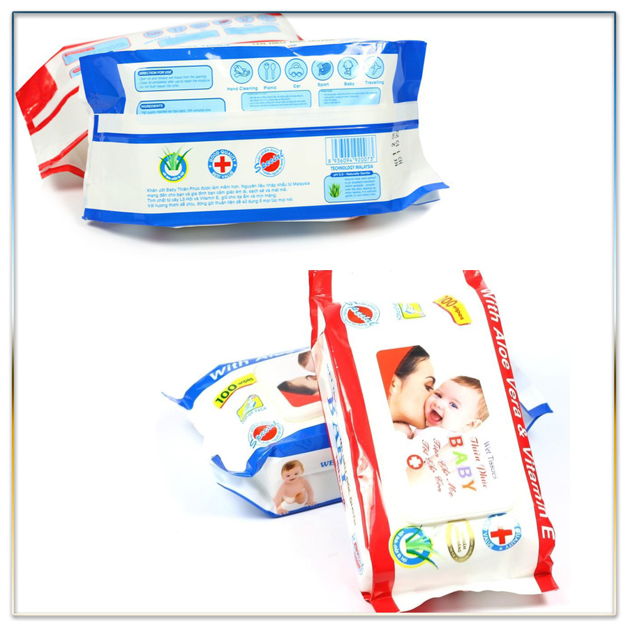 COMBO 5 GÓI GIẤY ƯỚT THIÊN PHÚC GÓI 100 TỜ