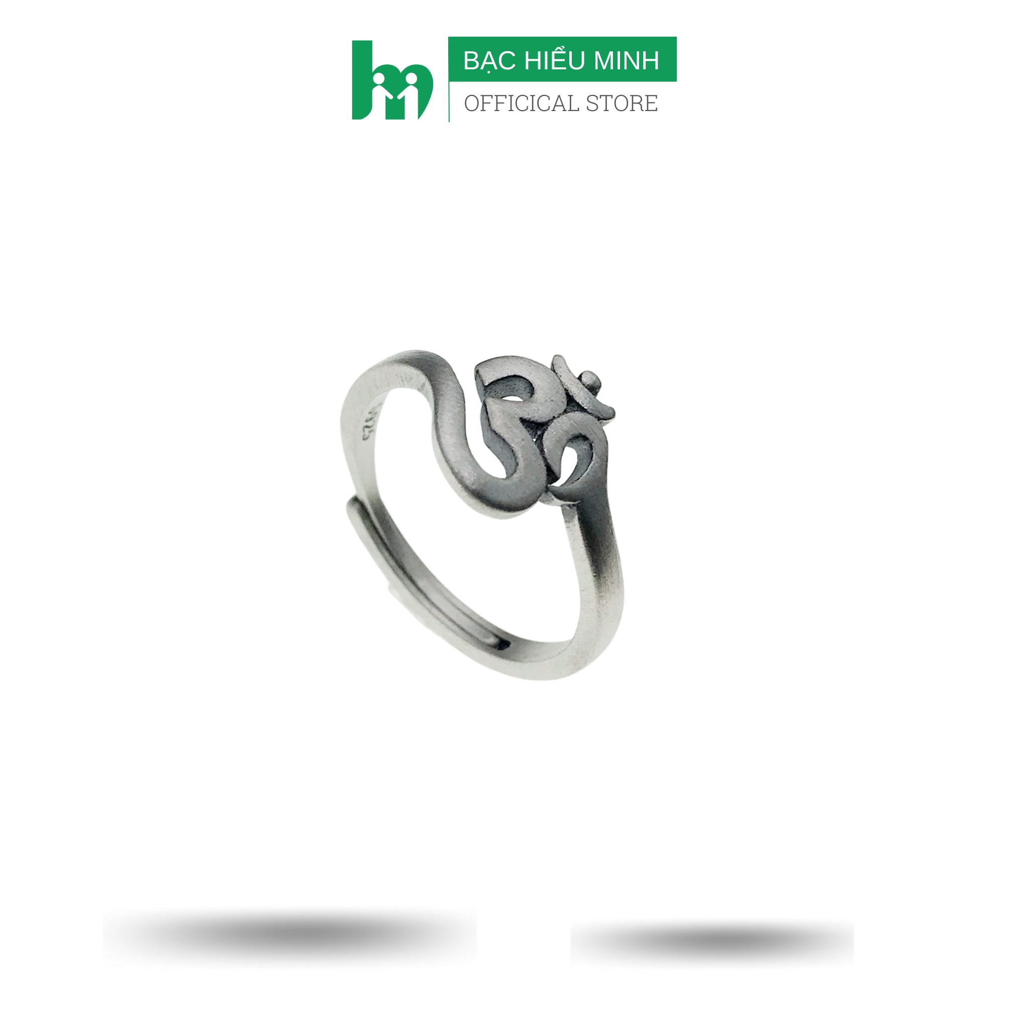Nhẫn nữ bạc thái 925 chữ om mani padme hum bạc hiểu minh nu491