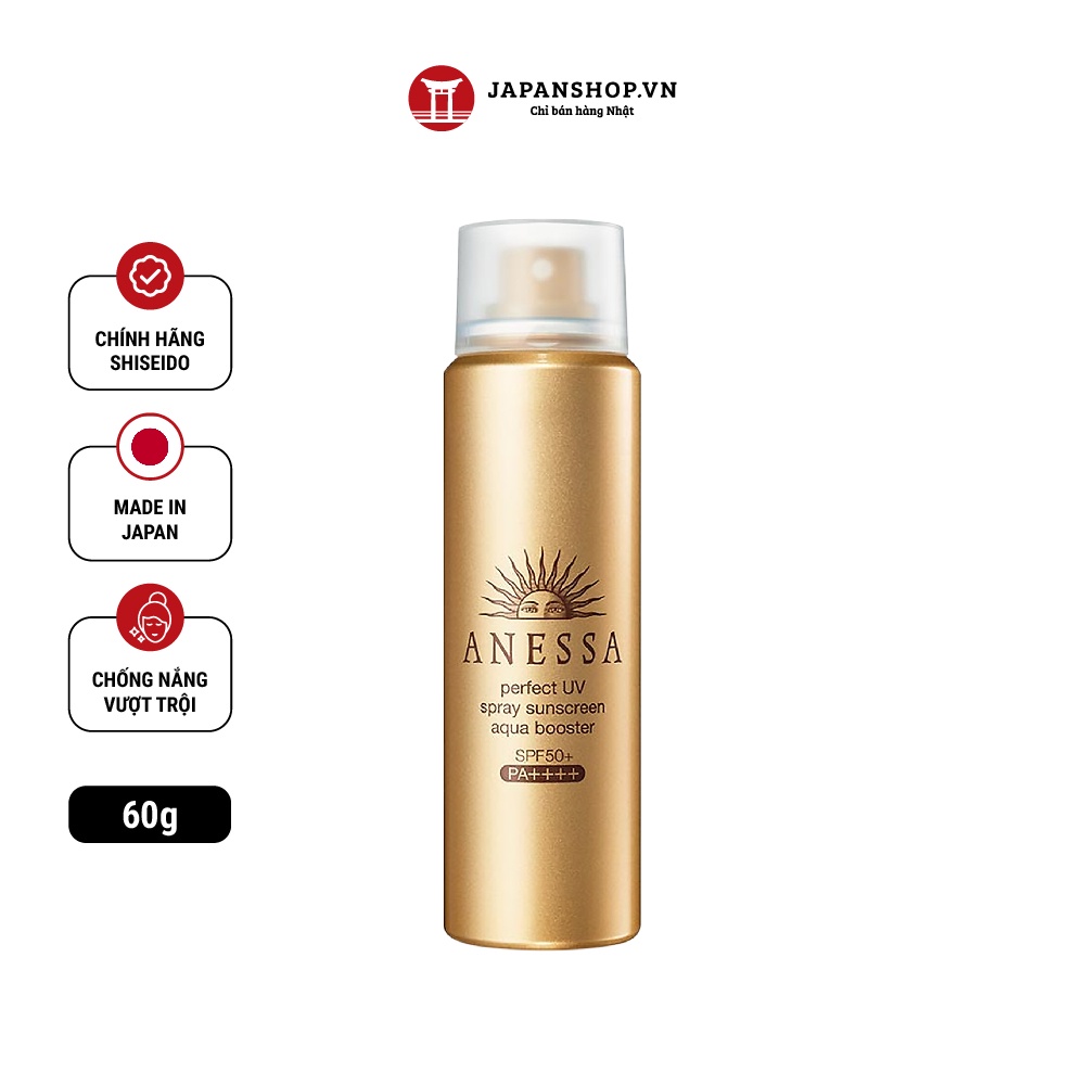 Xịt chống nắng dưỡng da bảo vệ hoàn hảo Anessa Perfect UV spray Sunscreen Skincare Milk SPF 50+ PA++++ 60g