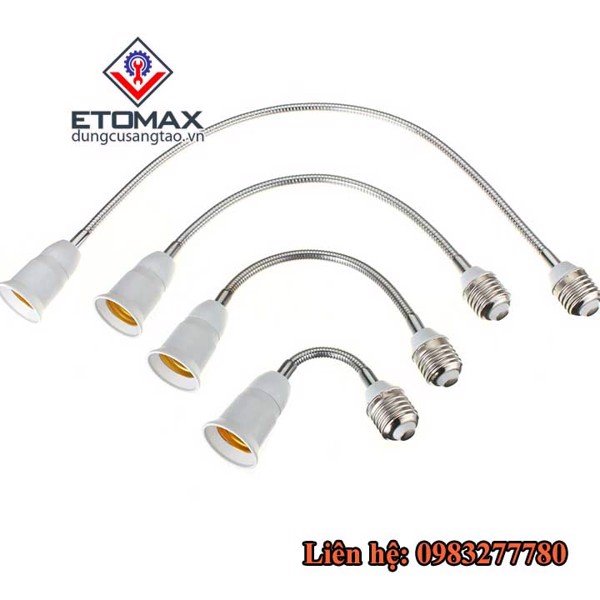 Đui đèn nối dài dây uốn E27